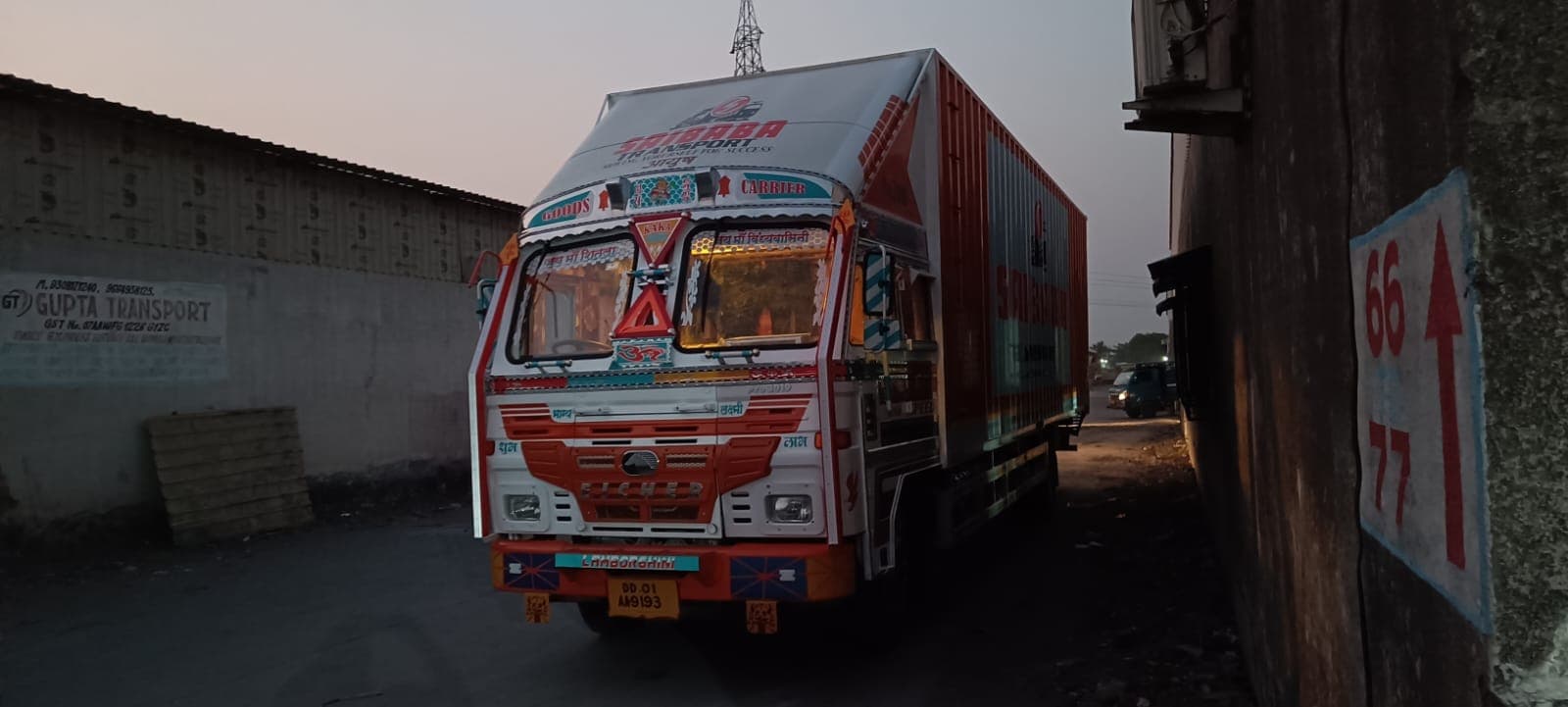 Saibaba Transport container truck ready for dispatch
